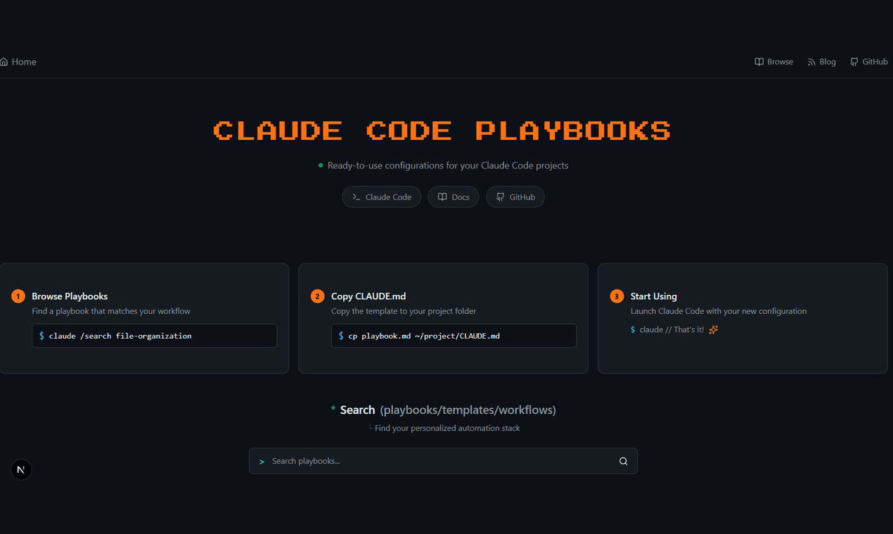 Claude Code Playbooks - Ready-to-use Claude workflows