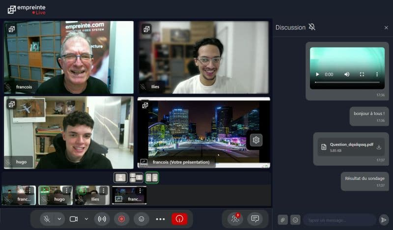 Empreinte.live - Free video conference