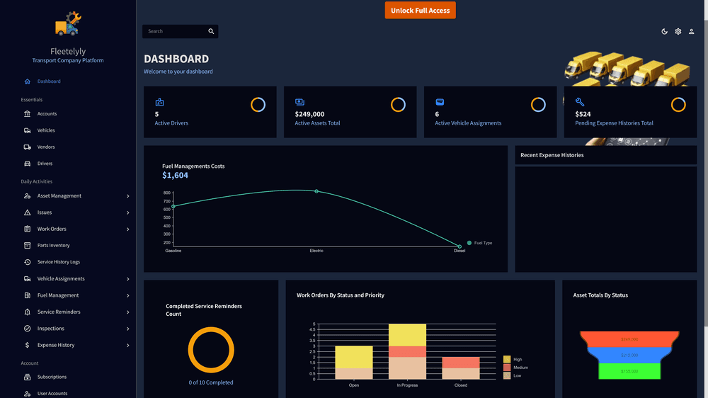 Fleetelyly - Transport management app