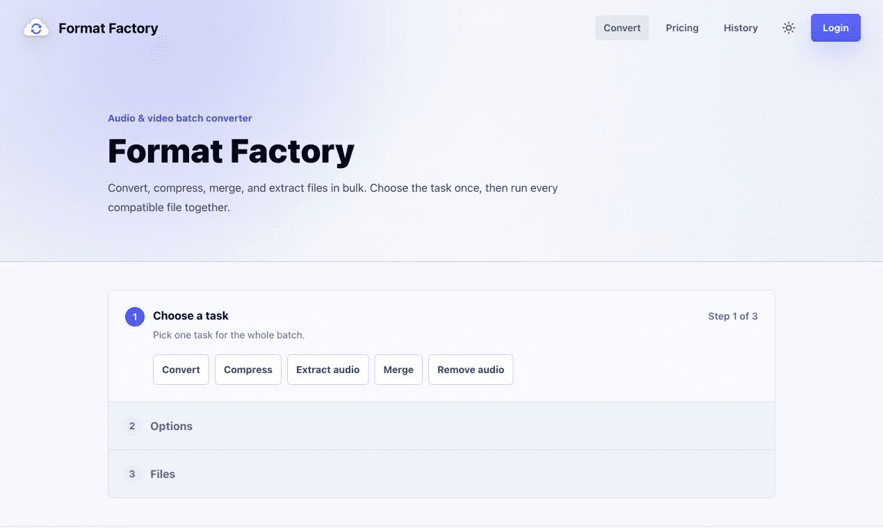 Format Factory - Batch media conversion online
