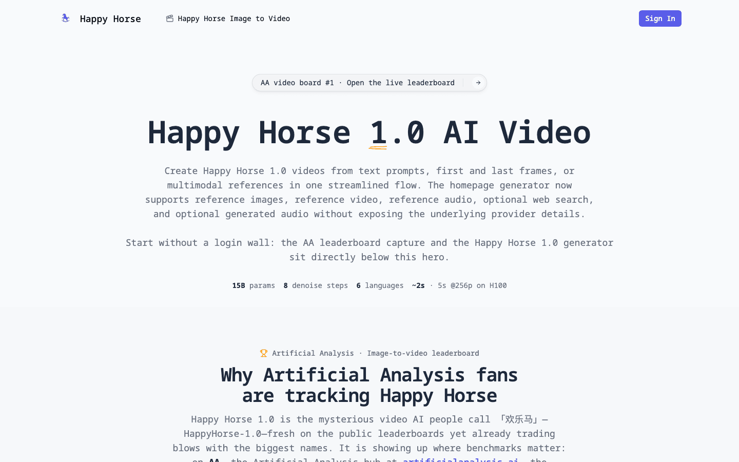happy-horse.im - AI creative media with a playf