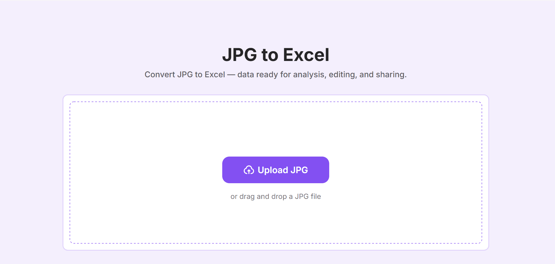 JPG To Excel - JPG to Excel Converter Online
