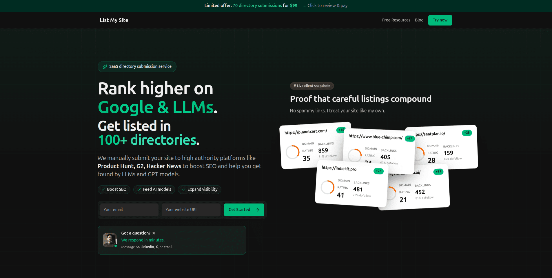 List My Site - SaaS directory submission