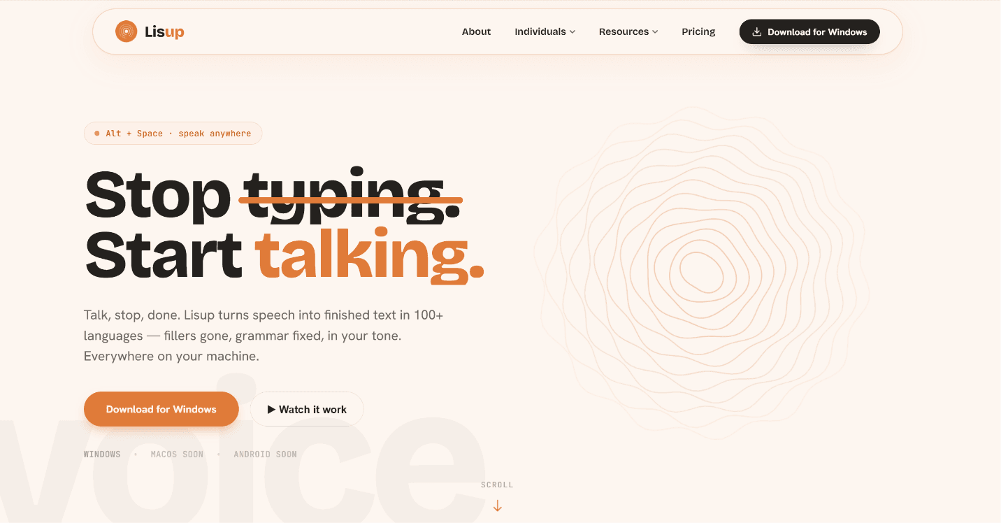 Lisup - Stop typing. Start talking.