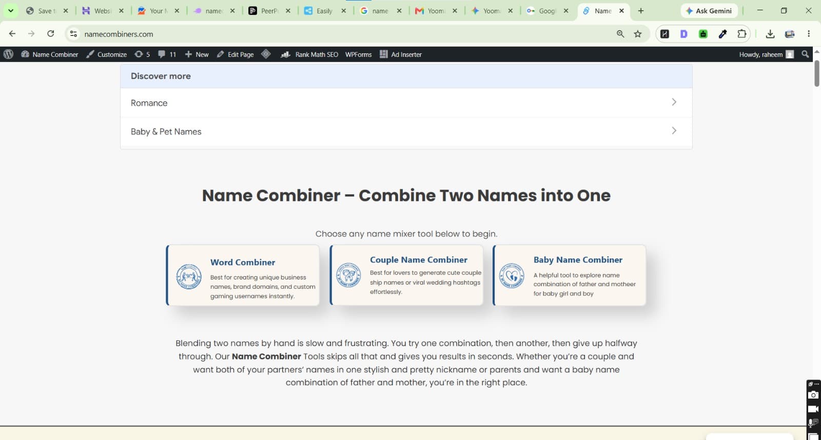 Name Combiner Tools - For Babies, Couples & Brands.
