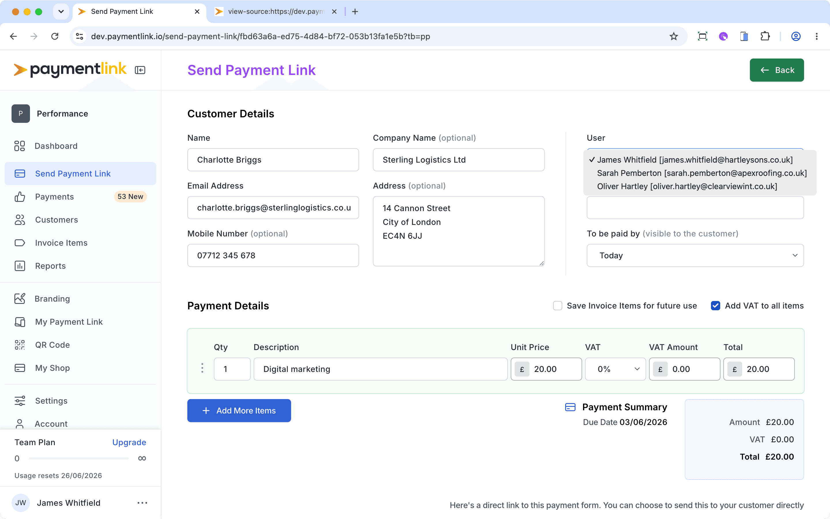 Payment Link - Dedicated Payment Pages