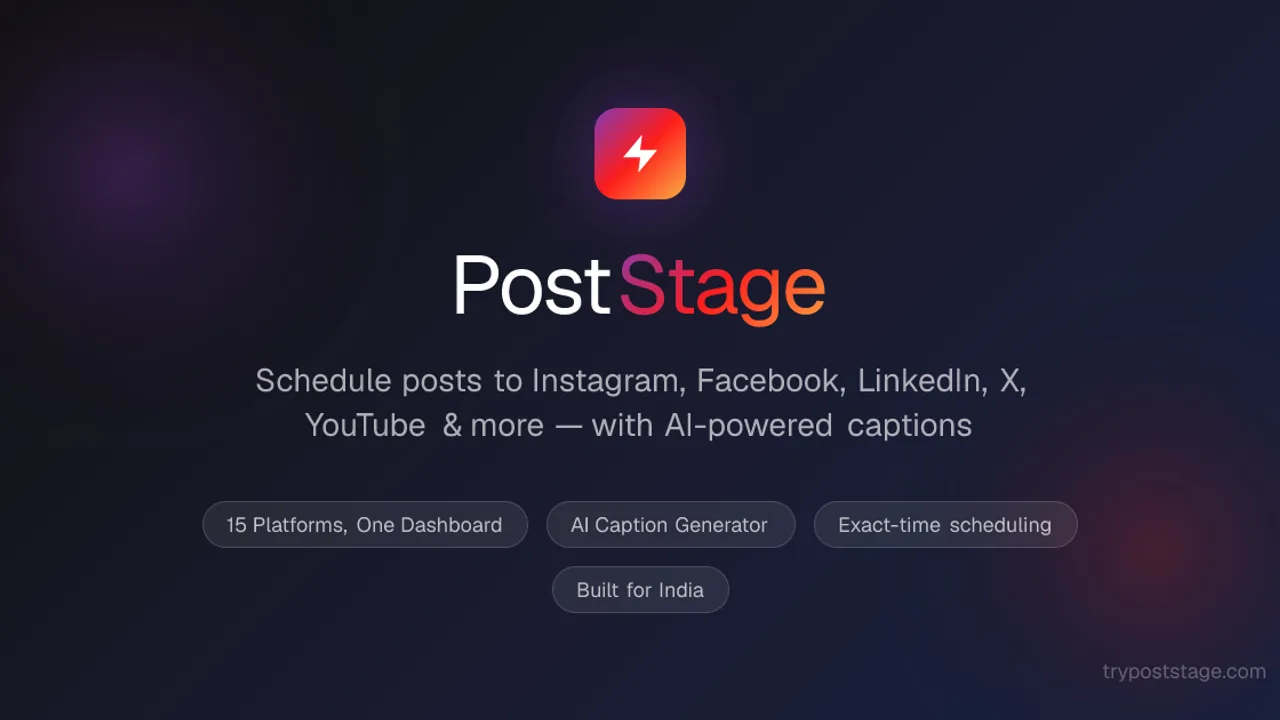 PostStage - Schedule posts to 15 platforms