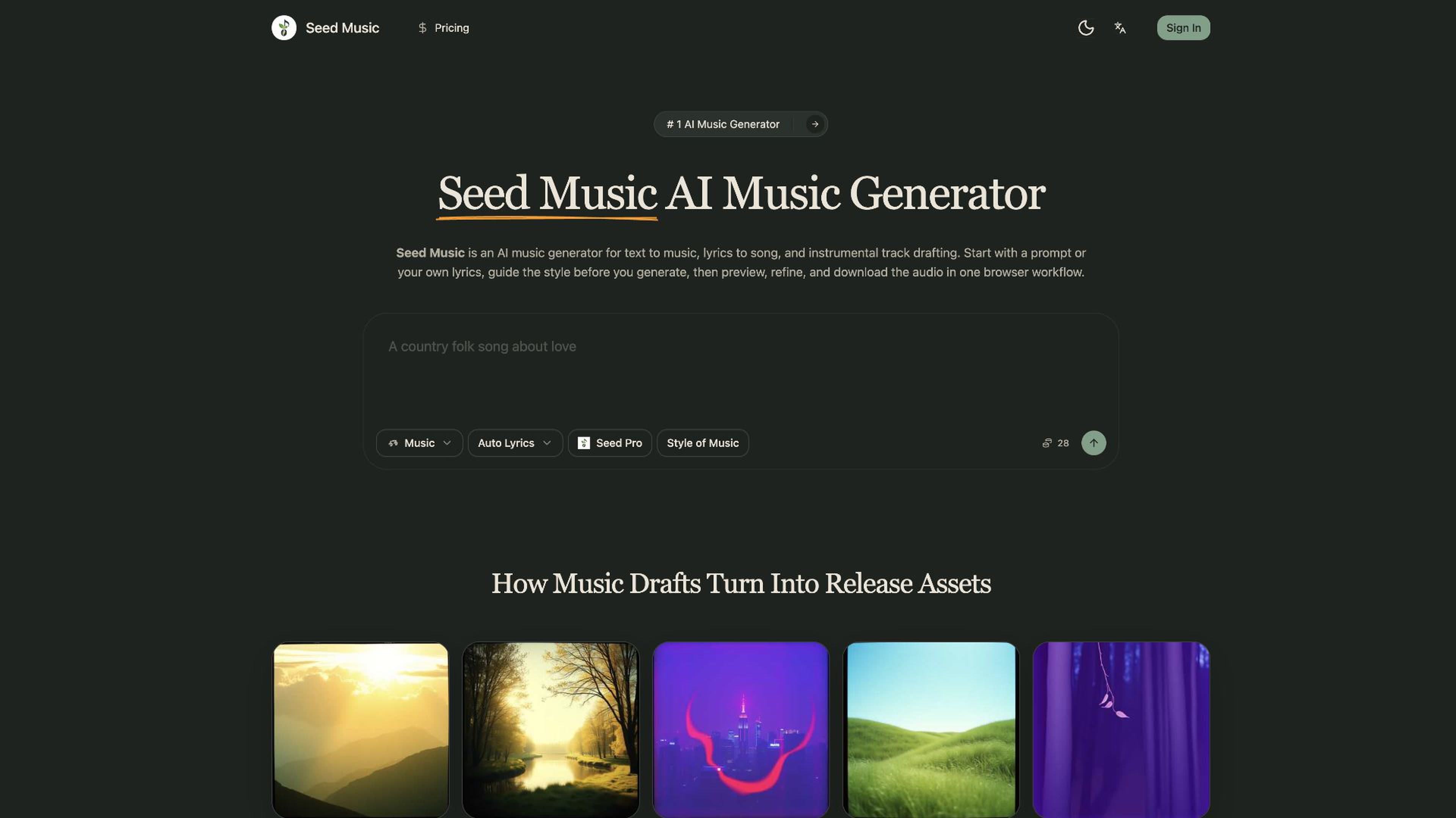 Seed Music - Generate music from prompts