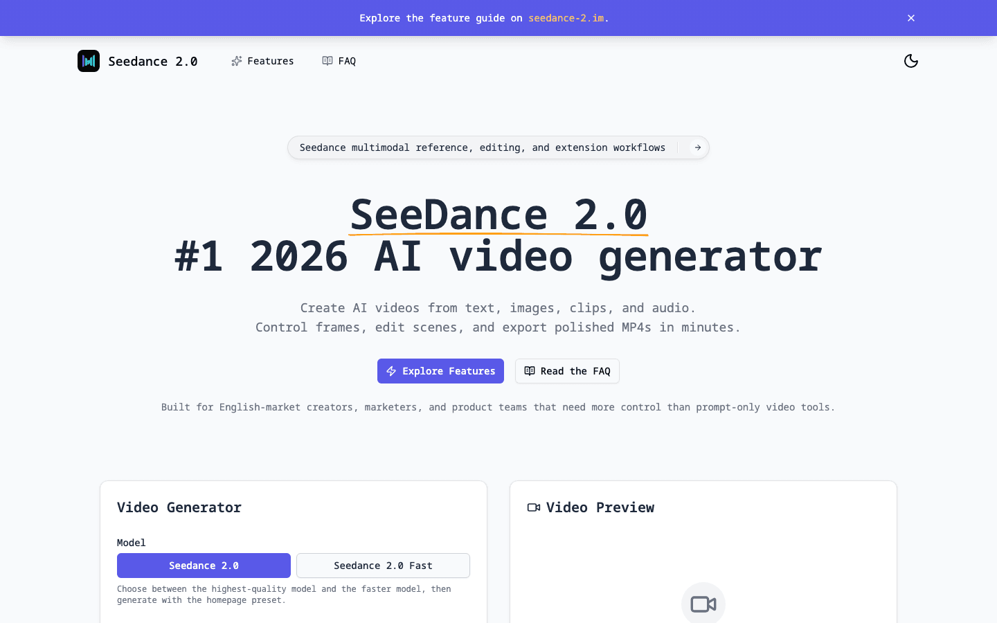 seedance-2.im - AI cinematic videos from promp