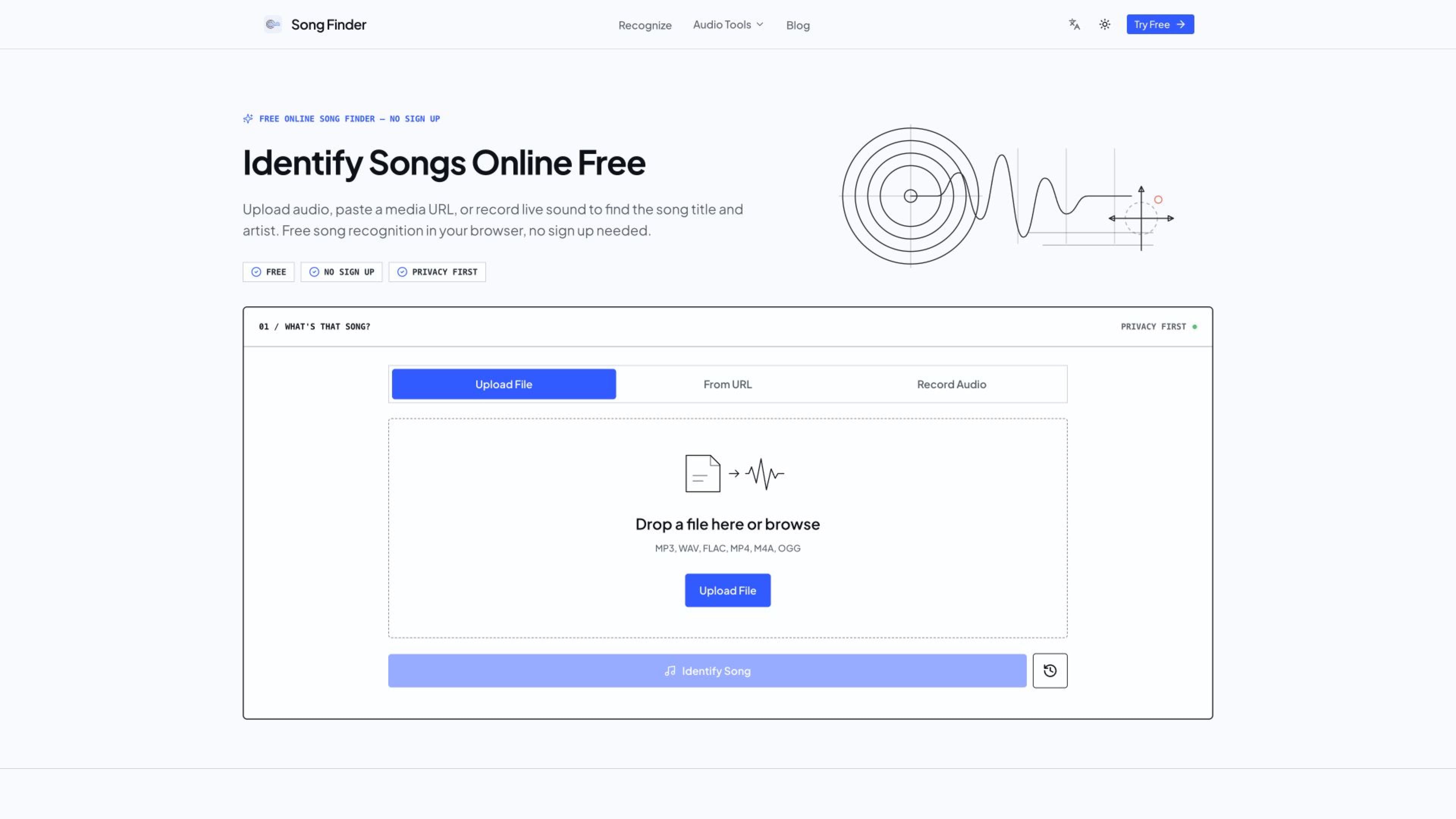 Song Finder - Identify songs from audio inst