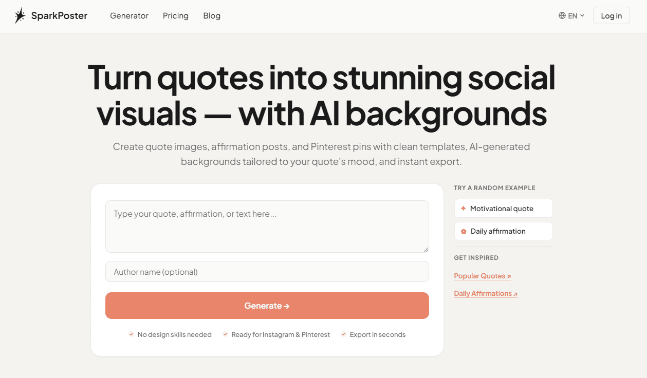 sparkposter - Create quote graphics with AI