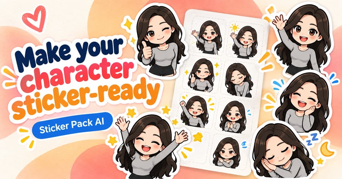 StickerFaster - Turn one image into a complete set of 12 AI stickers with custom captions and visual styles.