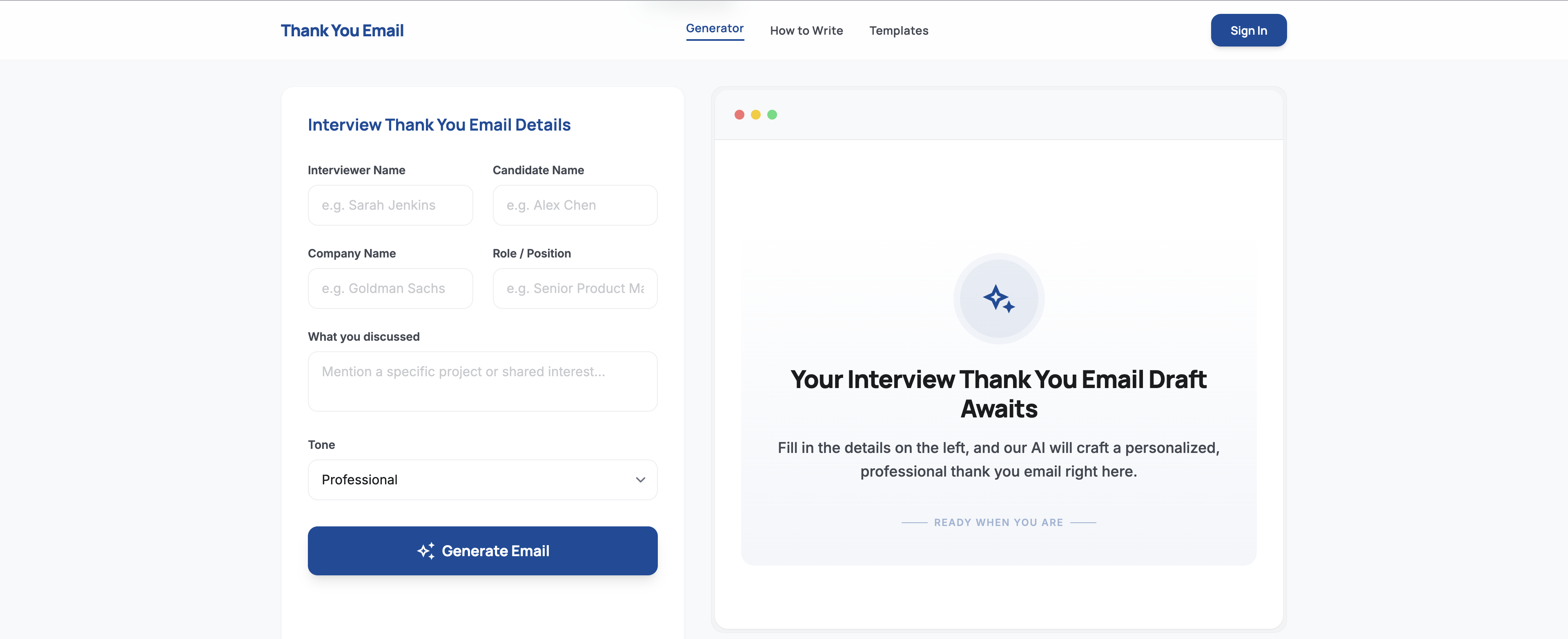 Thank you Email AI - Thank you emails in seconds