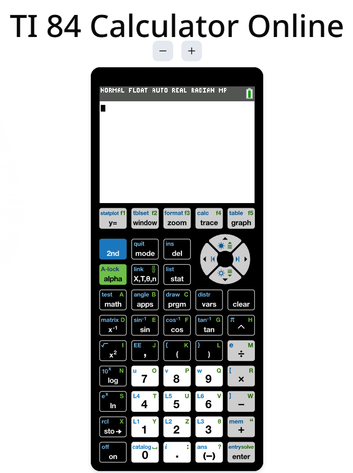 TI 84 Calculator - Free online TI-84 emulator.