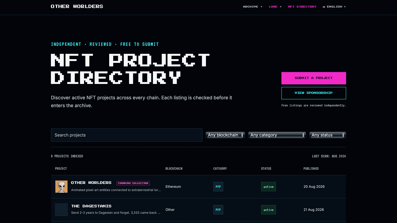 Other Worlders NFT Directory