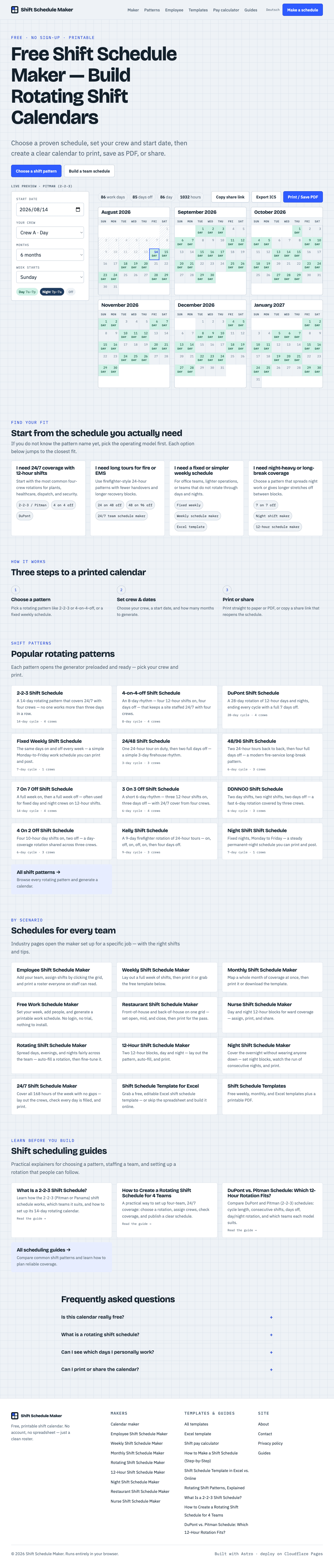 Shift Schedule Maker