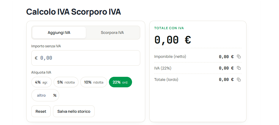 The Calcolo IVA