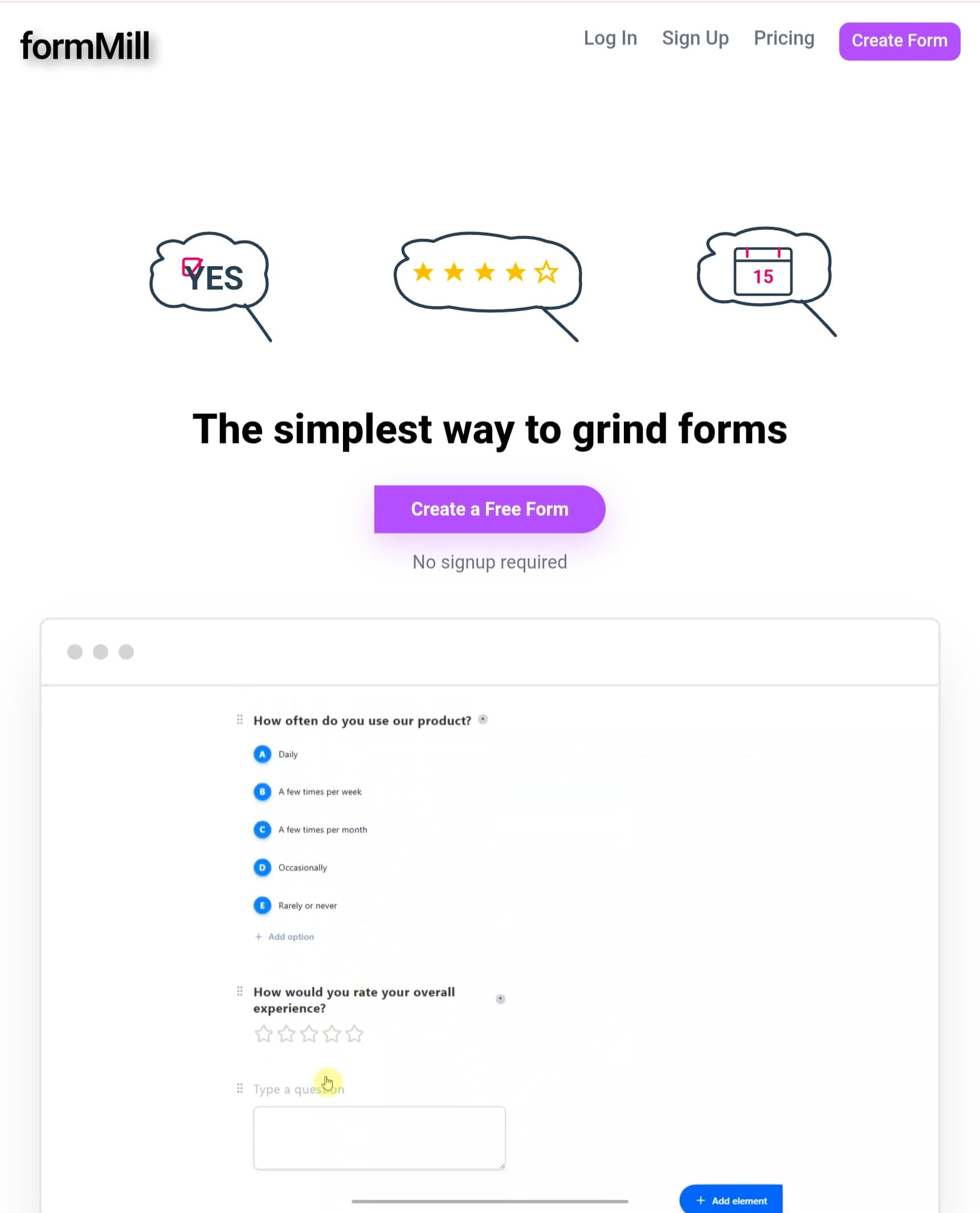 formMill - Free unlimited form builder