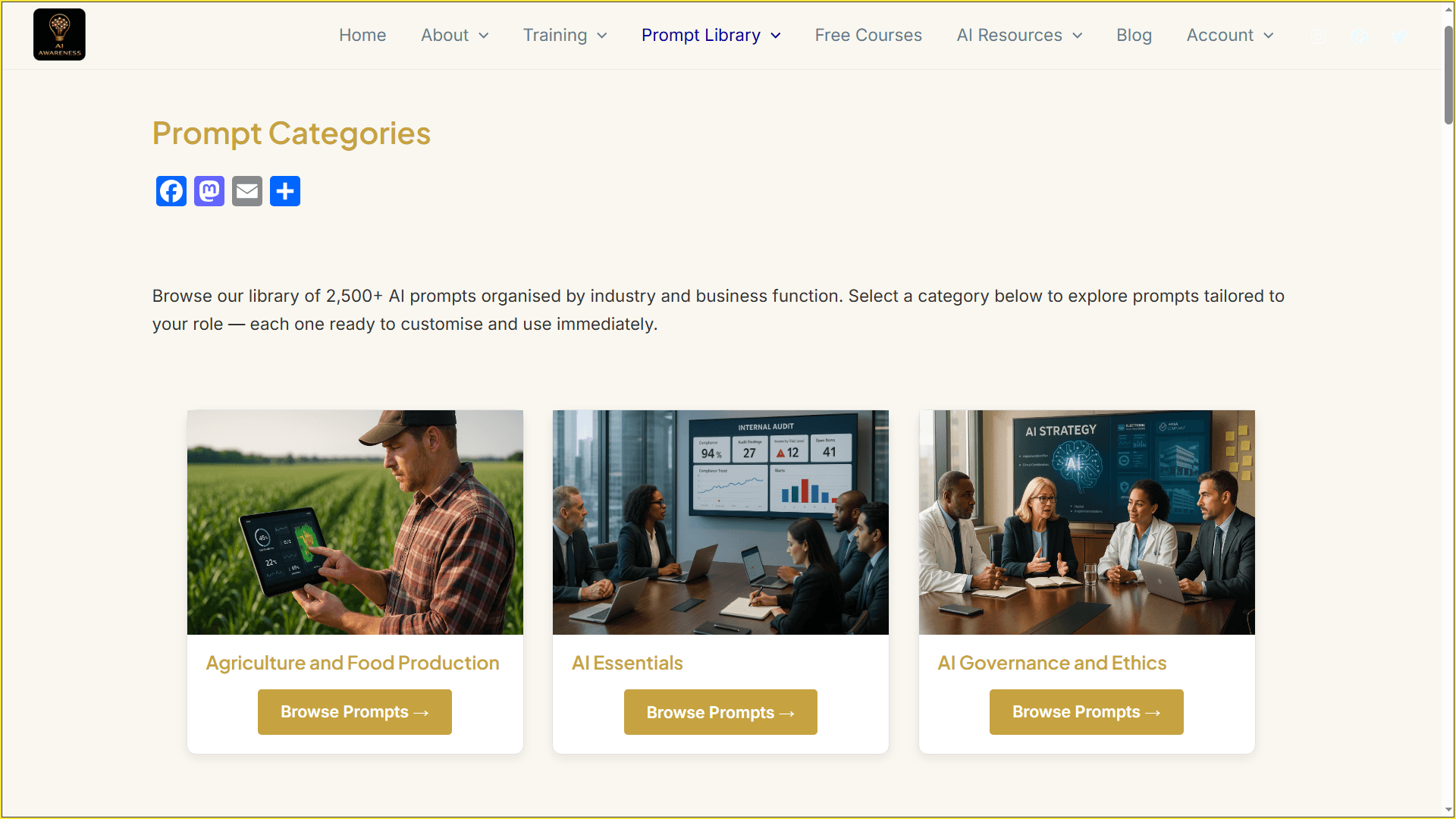 Free AI Awareness Prompt Library - Free library