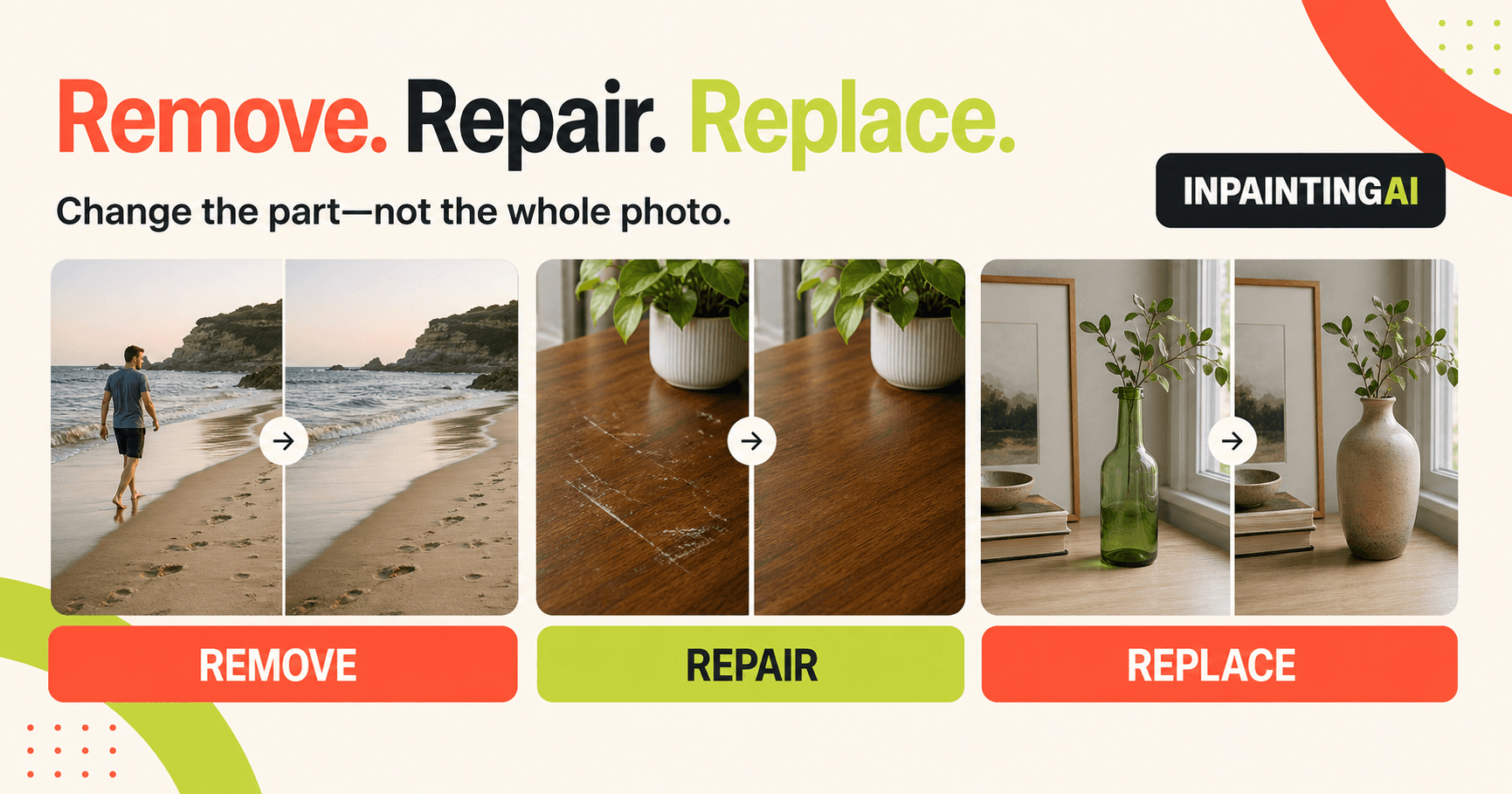InpaintingAI - Remove or repair parts of phot