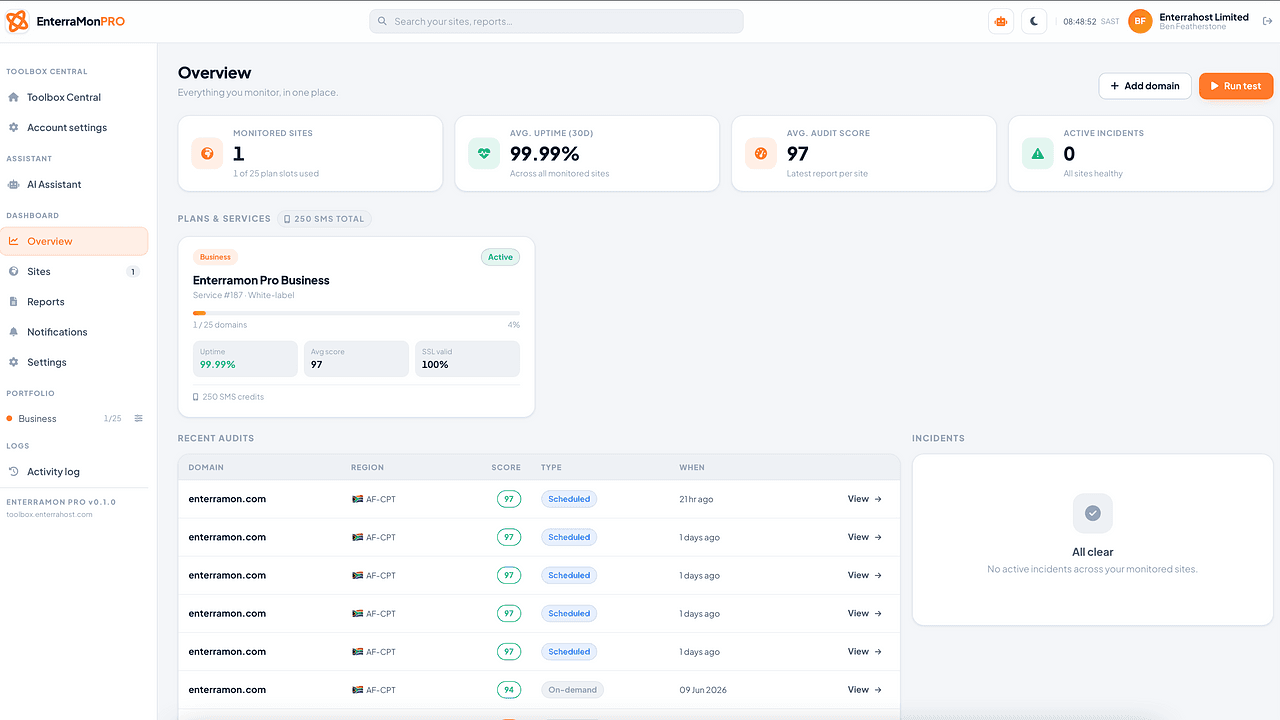 Enterramon - Monitor & Audit All Your Sites