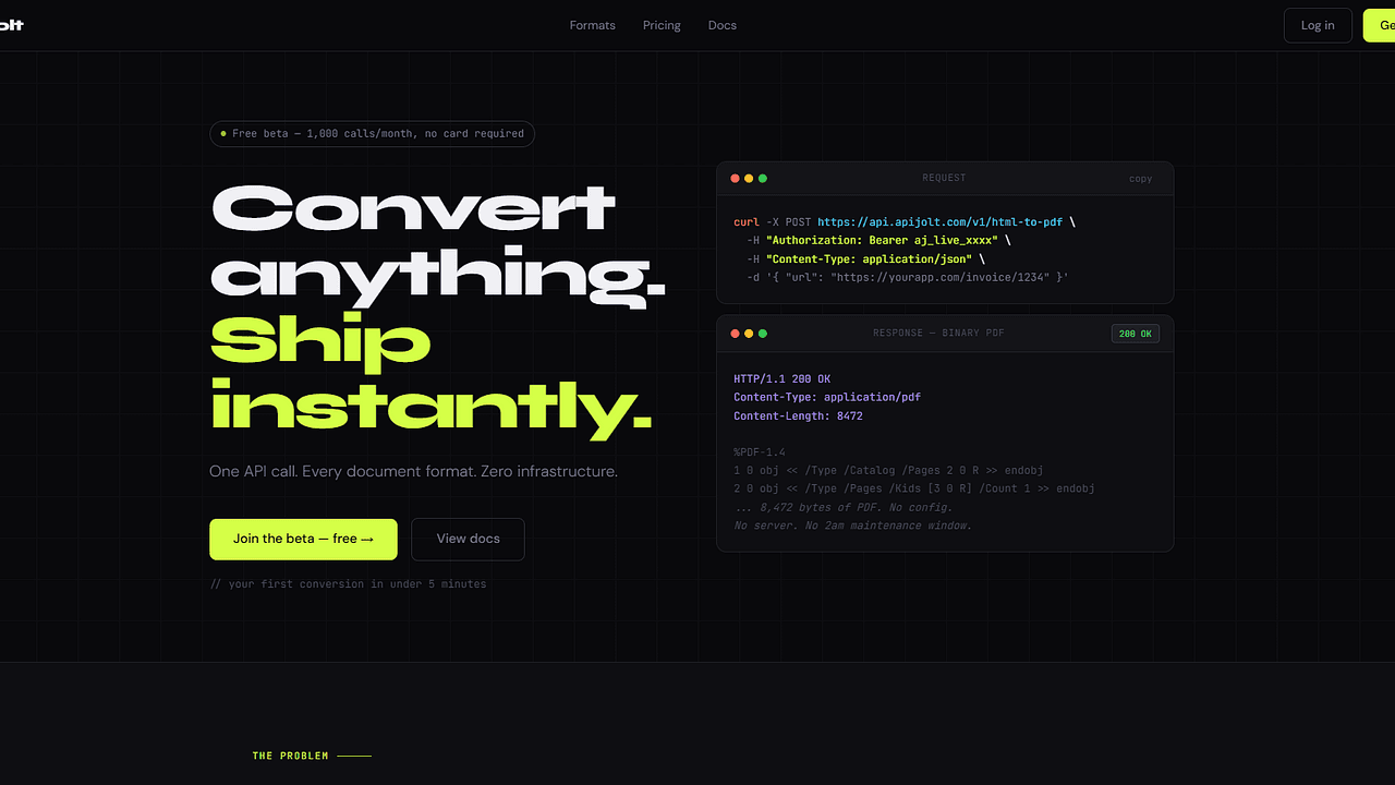 ApiJolt - Convert any file to PDF