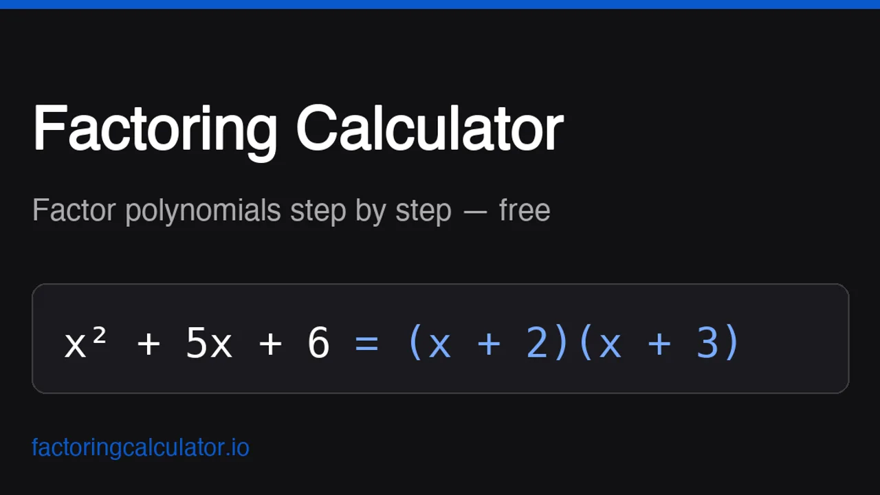 Factoring Calculator - Factor polynomials step by step with a calculator that shows the method used for each problem