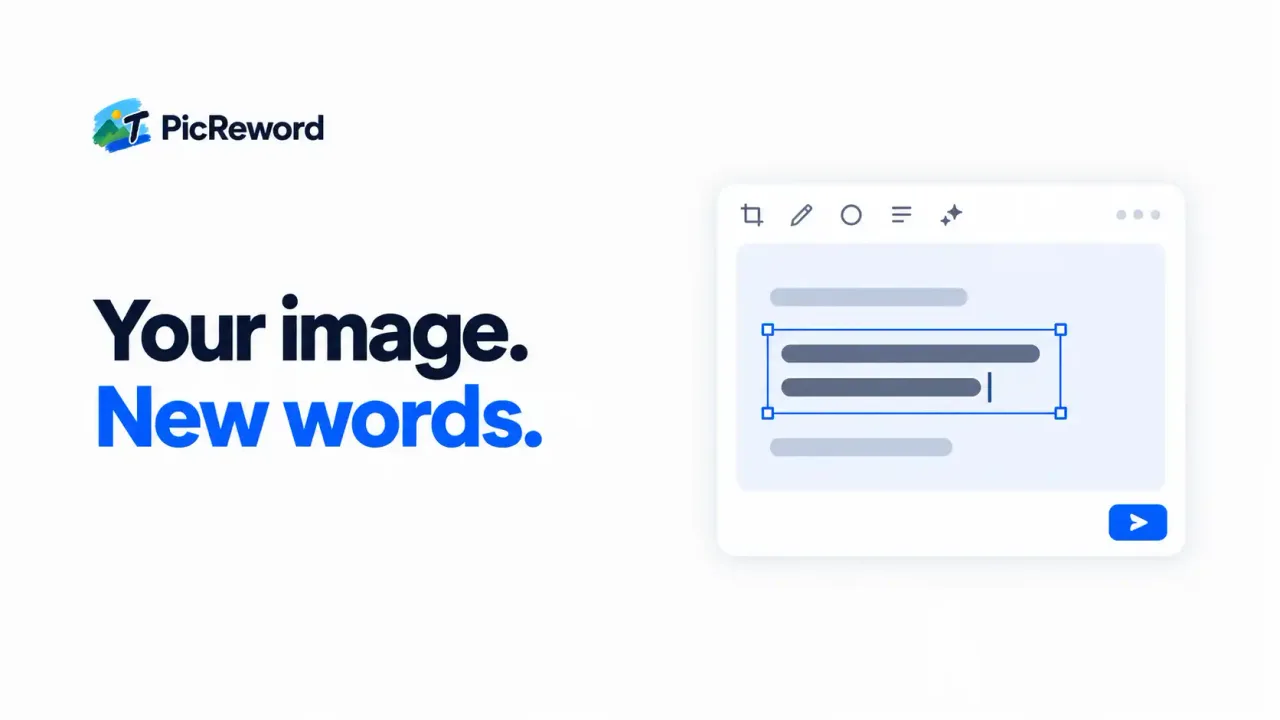 PicReword - Edit text in finished images without the source file using AI that matches your original lettering and design.