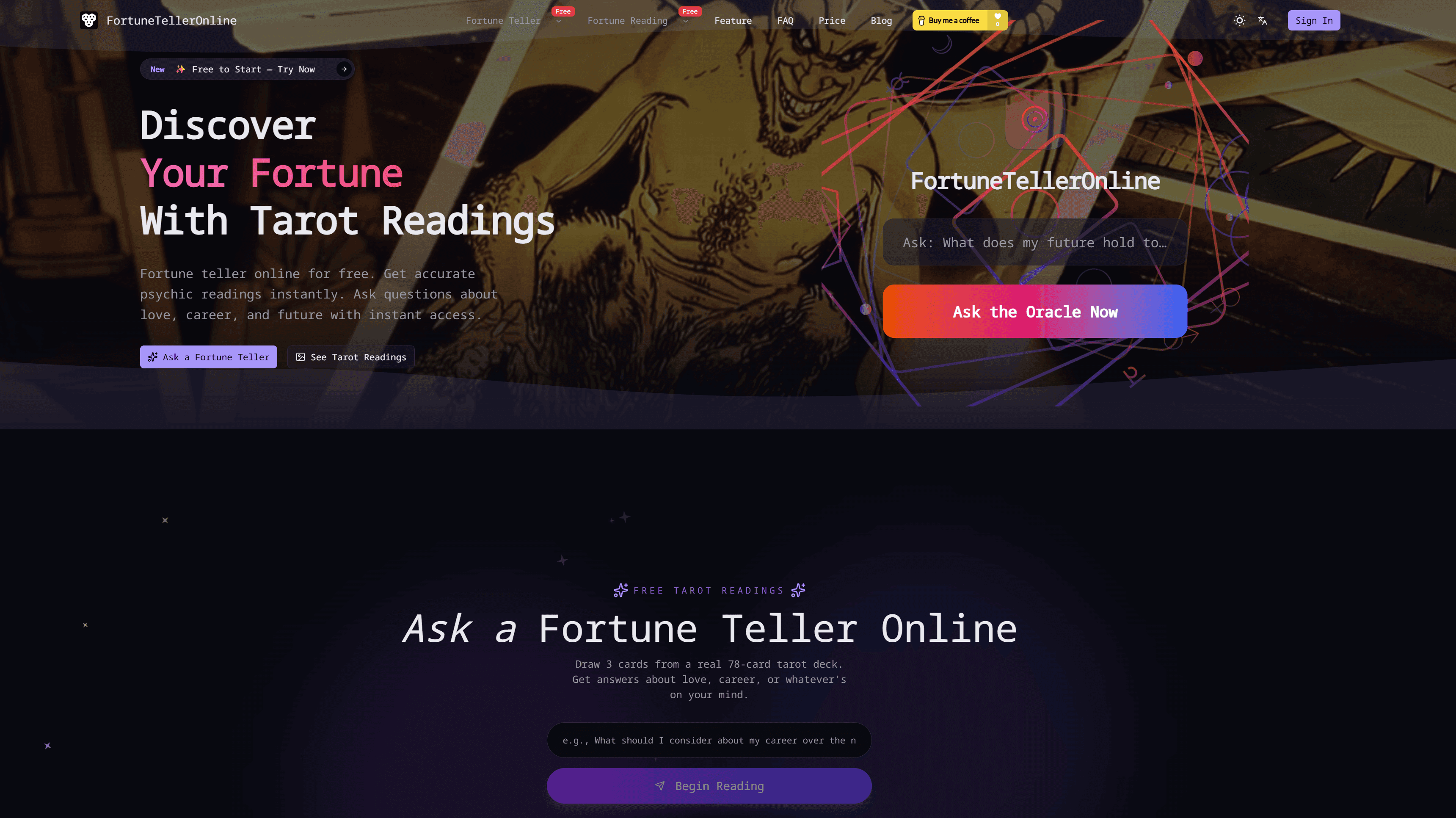 Online Fortune Teller - Free AI-Assisted Tarot Reading