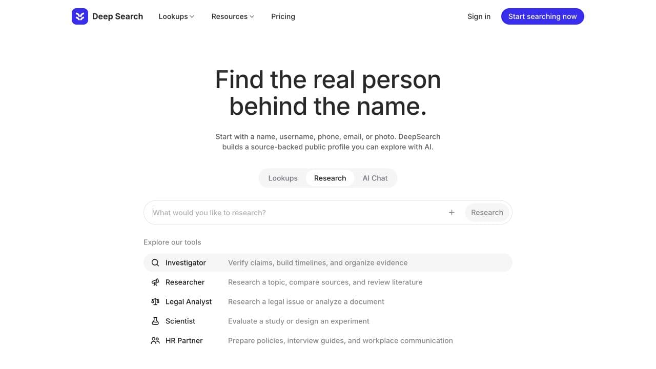 Deep Search - Search deeper. Connect sources. Understand faster.