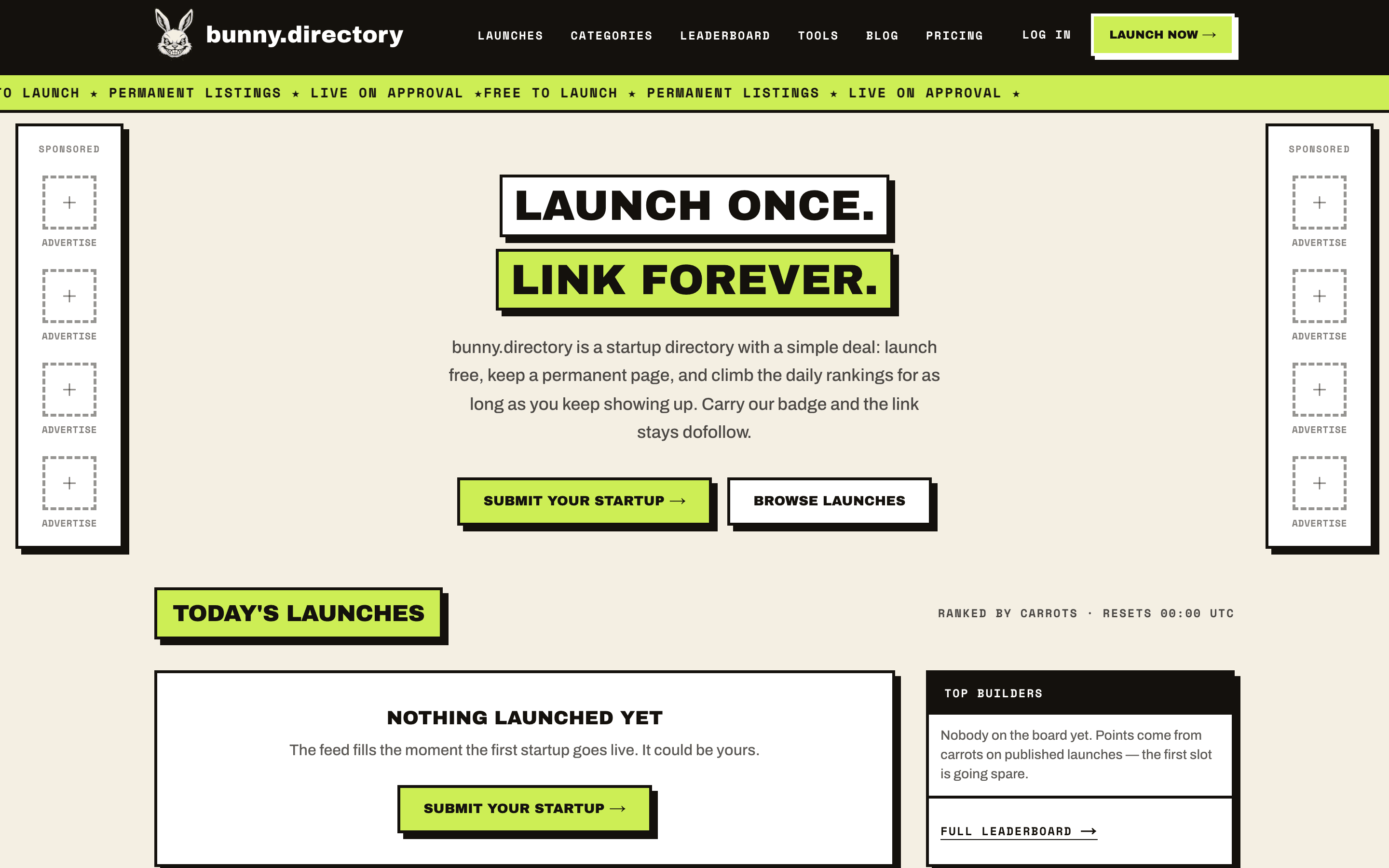 Bunny Directory - Launch once. Link forever.
