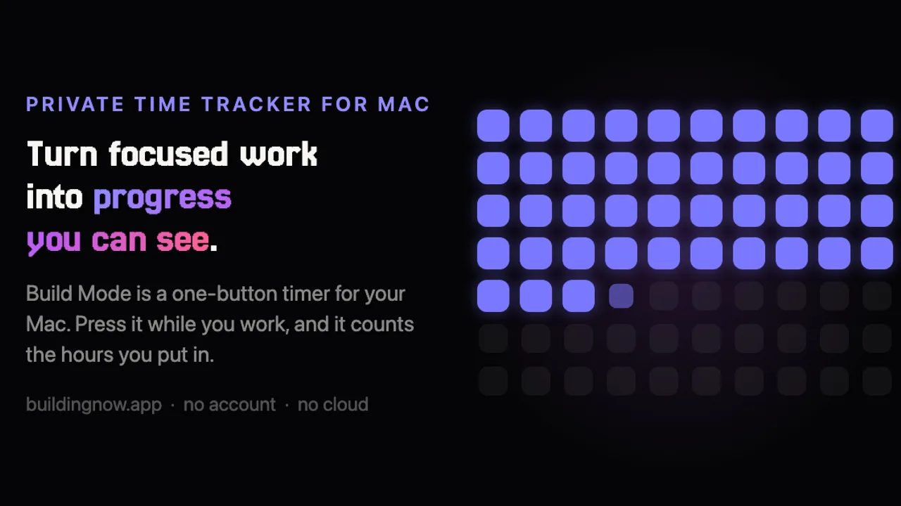 Build Mode - Track focused work time privat