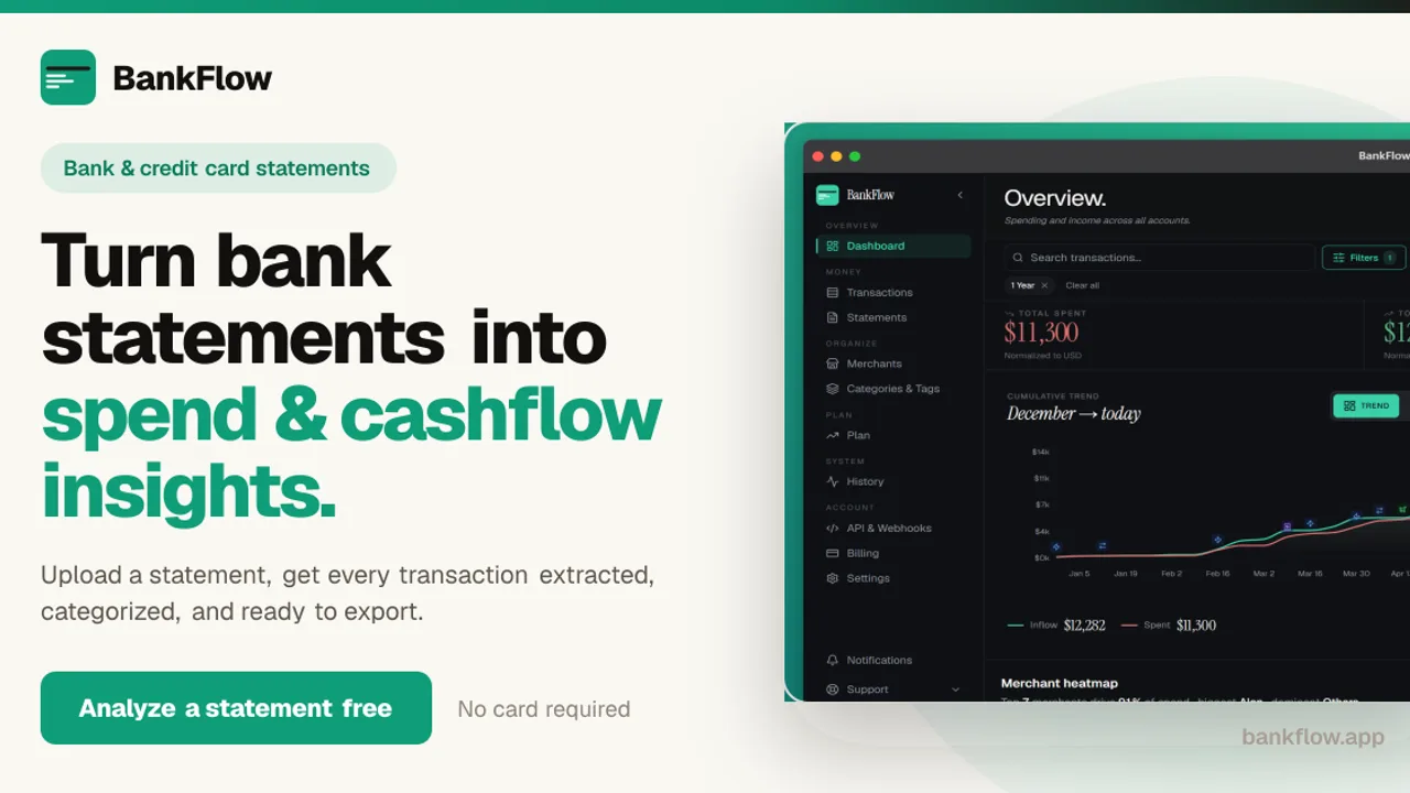 BankFlow - Bank statements to clean data
