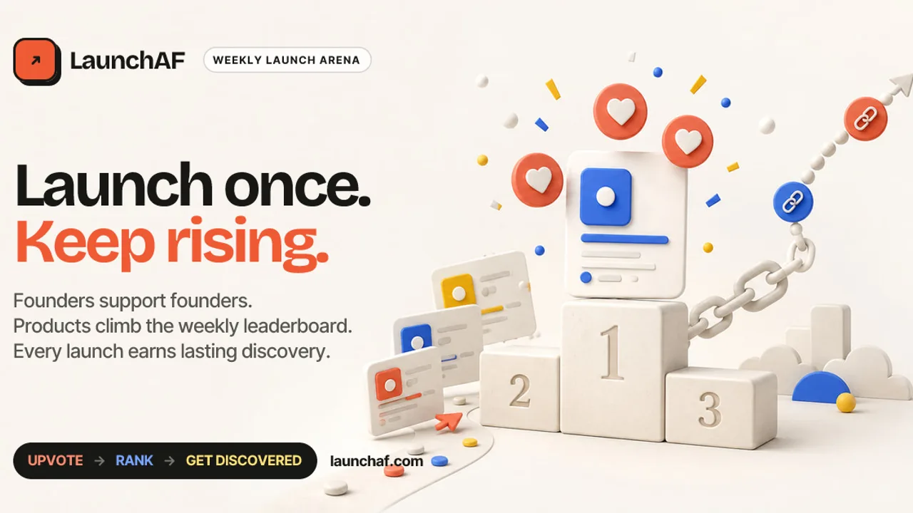 LaunchAF - Weekly SaaS product launch directory and leaderboard