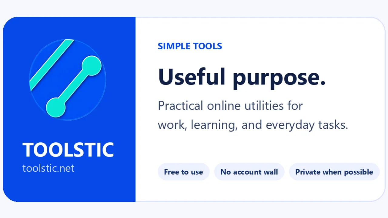 Toolstic - Private online tools for every