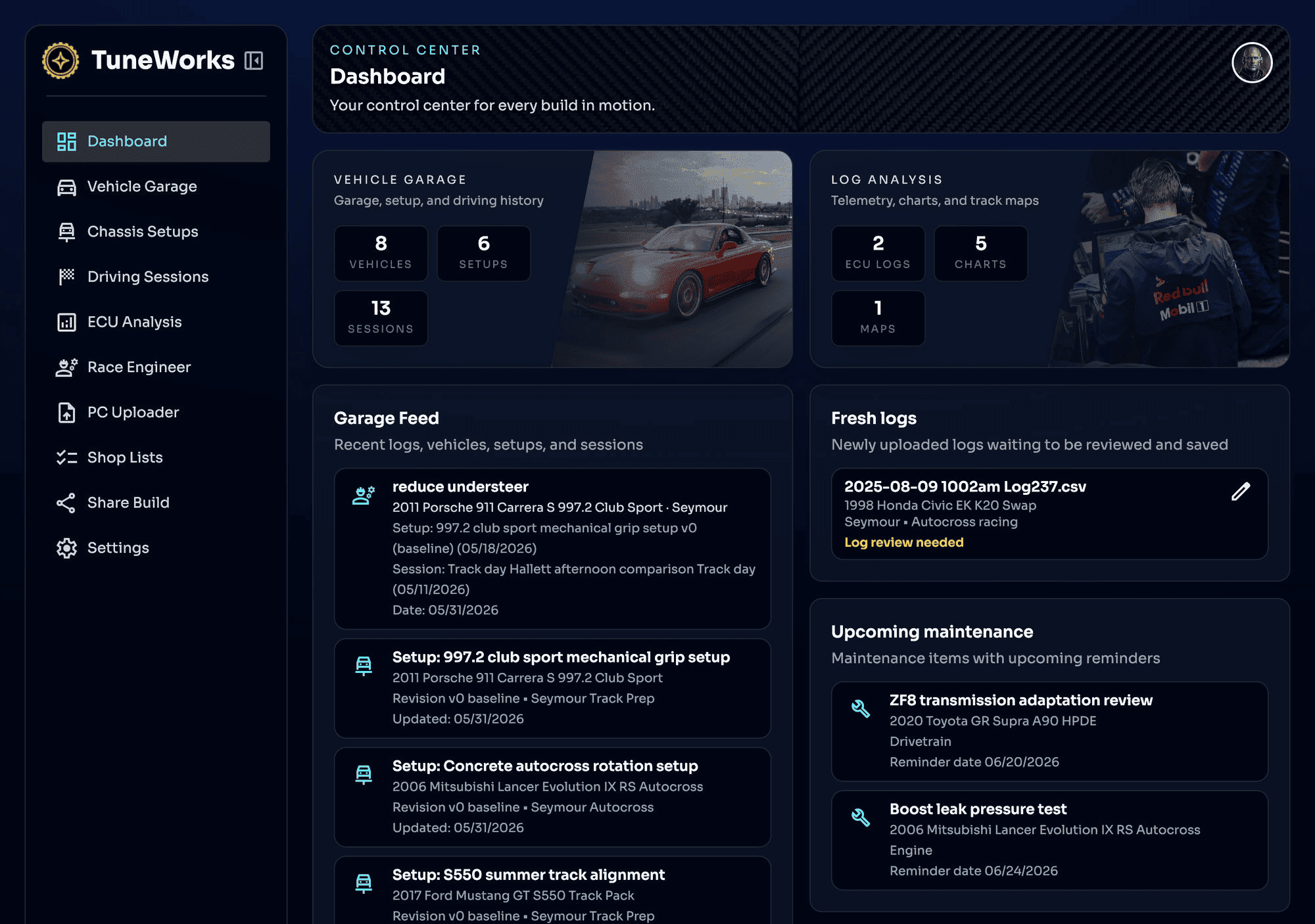 TuneWorks - AI analysis of your ECU logs to find misfires, fueling problems, and performance gains without booking a tuner