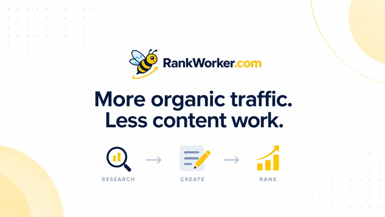 RankWorker - More organic traffic. Less content work.