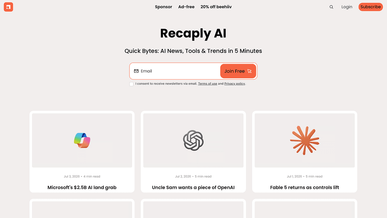 Recaply AI - AI News, Daily Recap