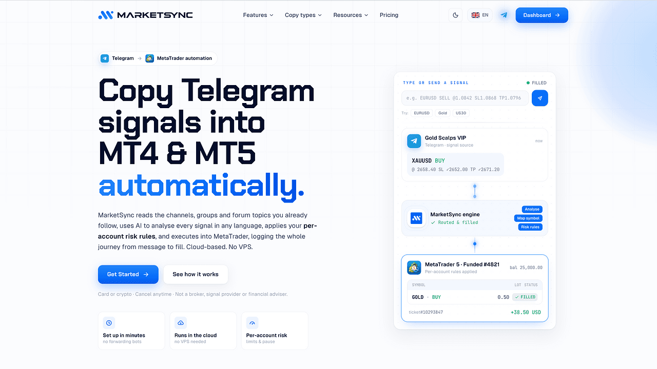 MarketSync - Automate Telegram signals