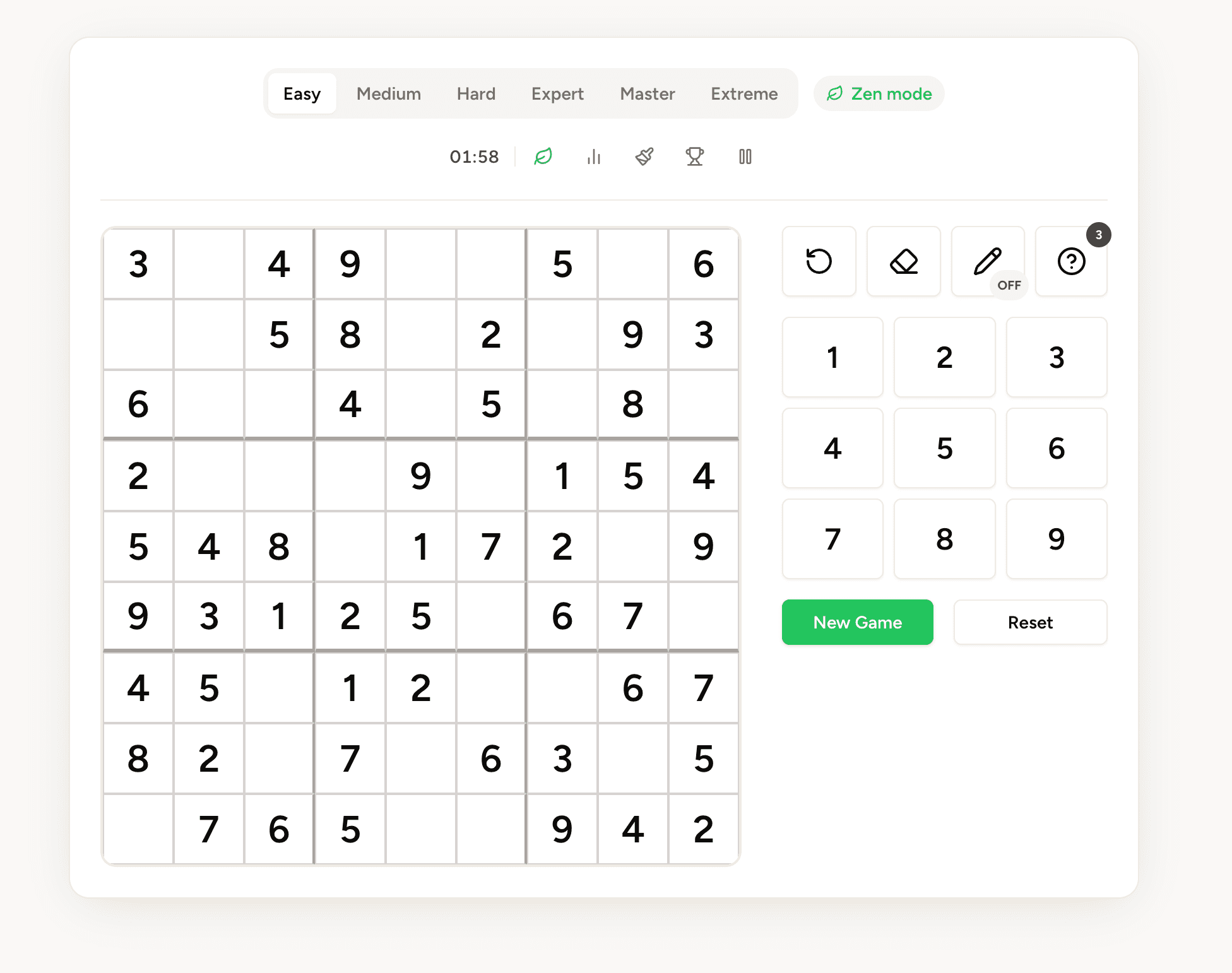 Sudoku Unlimited - Play free sudoku puzzles online at multiple difficulty levels using only logic and reasoning.