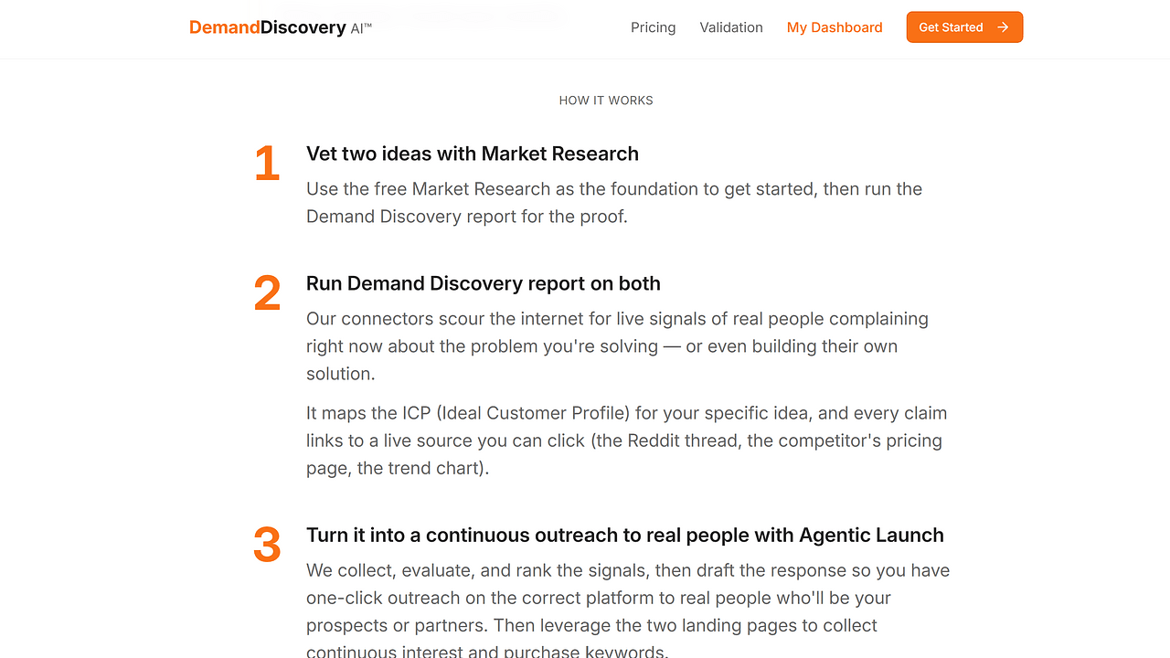 Demand Discovery AI - Prove Demand, Build Smart