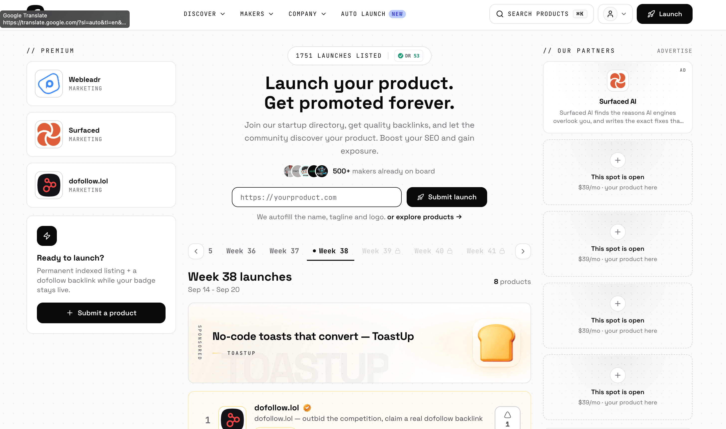 LaunchZone - A startup directory where makers launch products weekly, get quality backlinks, and grow in public with community discovery.