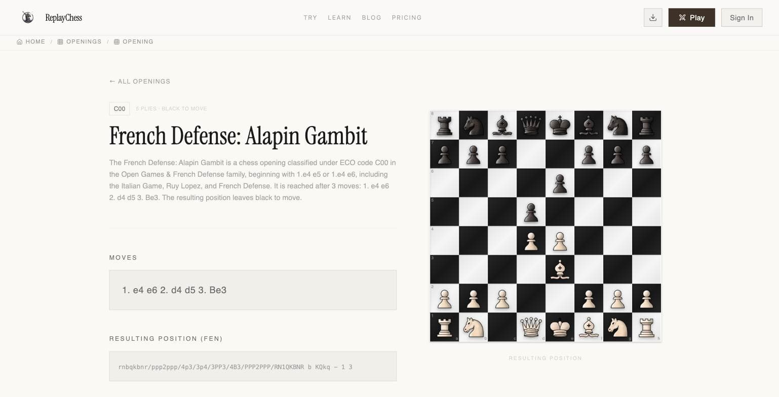 ReplayChess - Play the critical position from famous chess games against a friend, a matched opponent, or Stockfish, then see where you left the legend's line.
