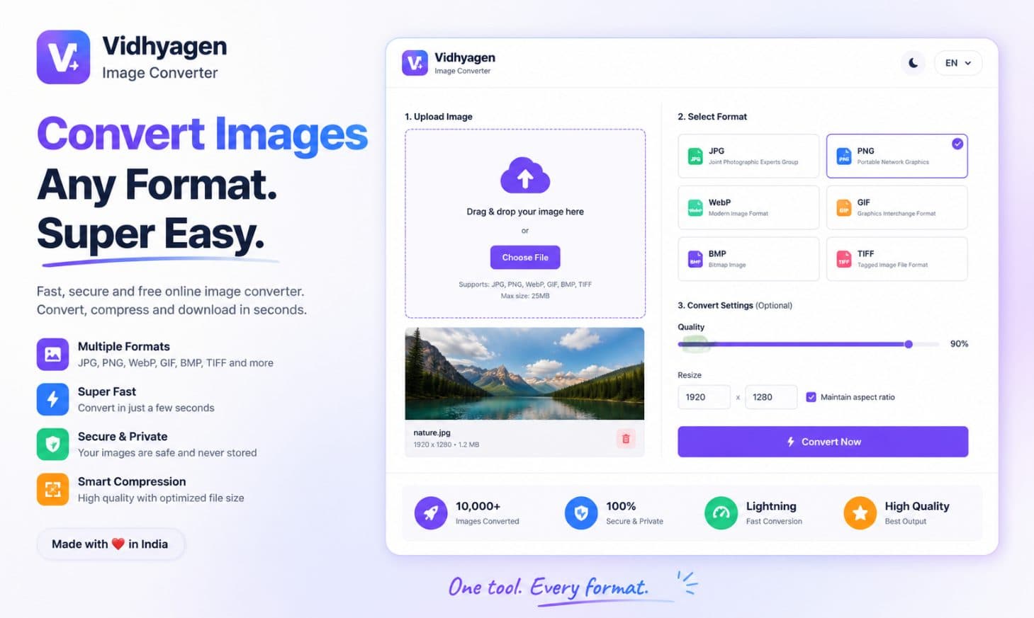 VidhyaGen - Convert images in your browser