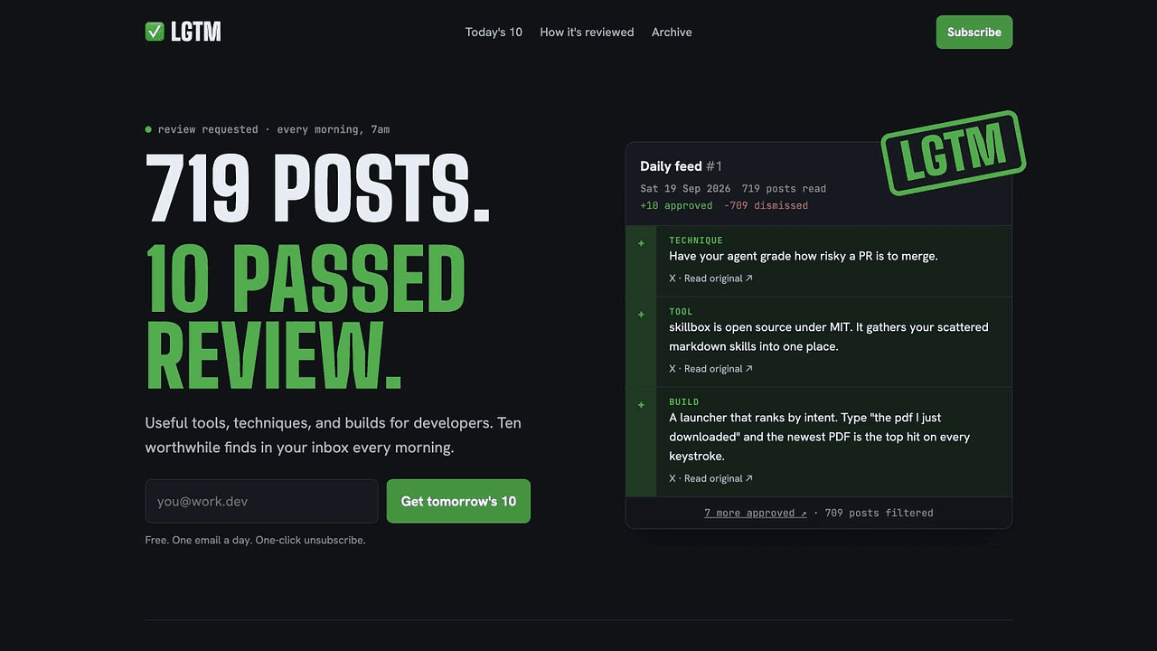 LGTM - Substance over virality for