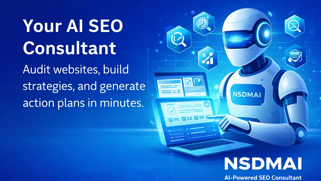 NSDM Ai - AI-powered SEO analysis tool that audits your website across search engines, AI assistants, and voice search in seconds with no sign-up required.