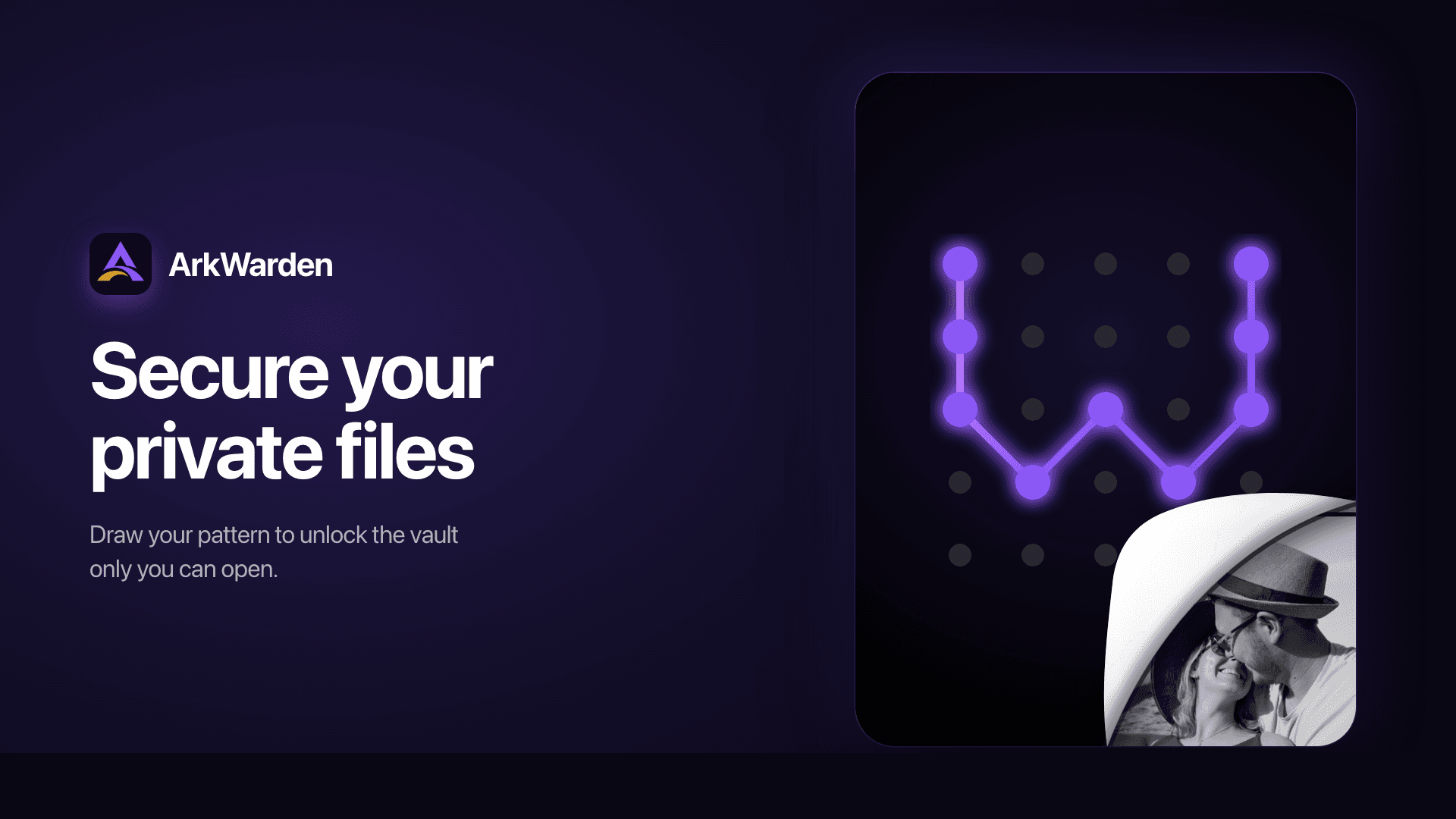 ArkWarden - Photos, videos, audio and documents encrypted on your iPhone with AES-256. The pattern you draw unlocks the vault, with the Secure Enclave. No sign-up, no server, nothing leaves the device.
