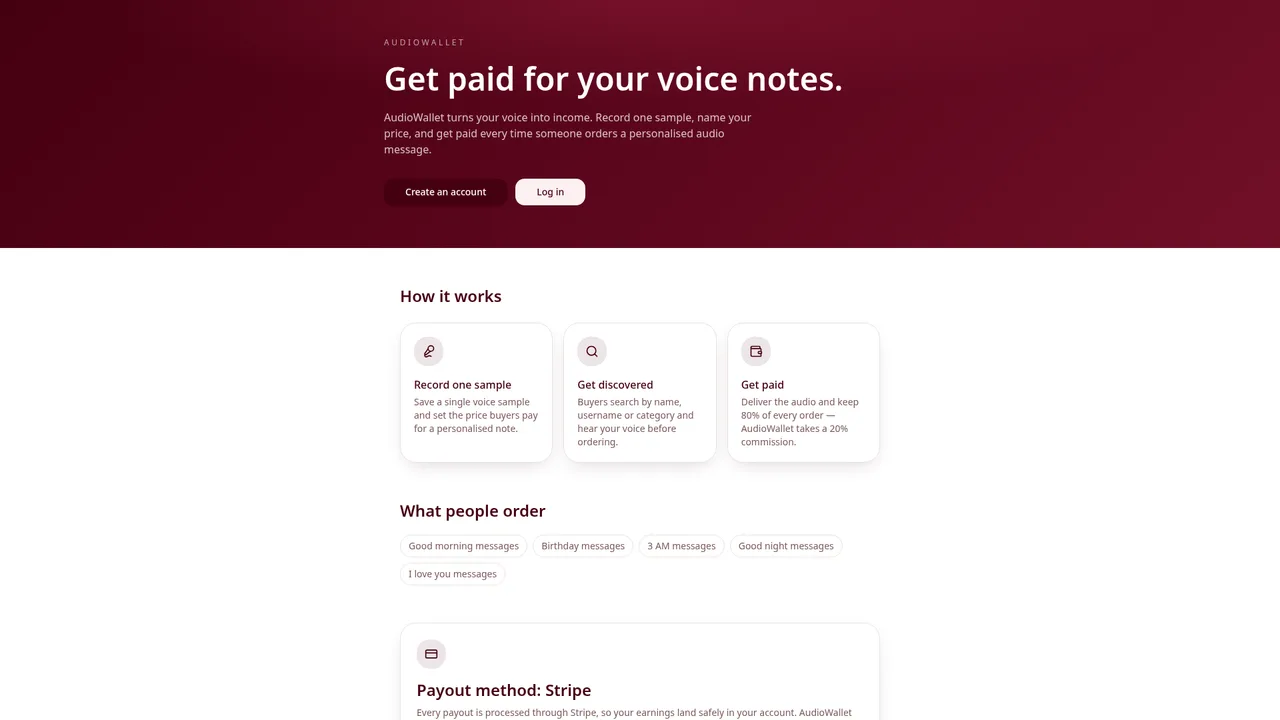 AudioWallet - Order Personalized Voice Notes
