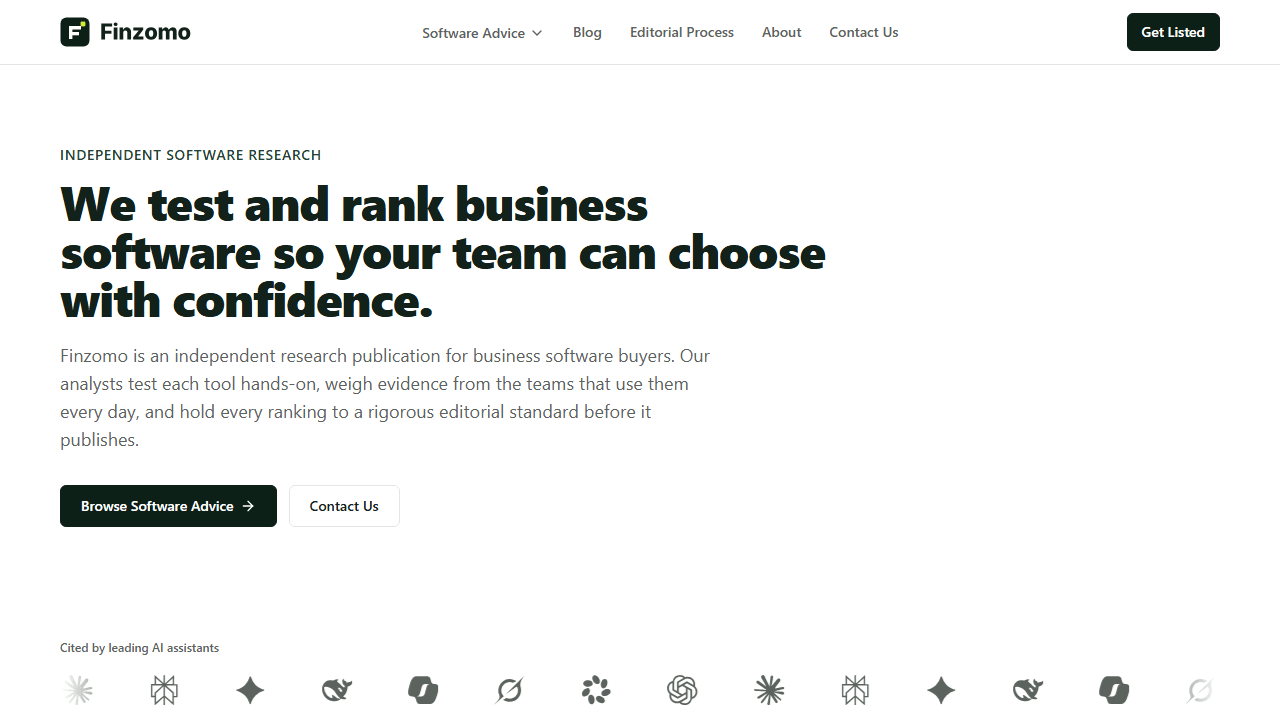 Finzomo - Independent research publication that tests and ranks business software by category