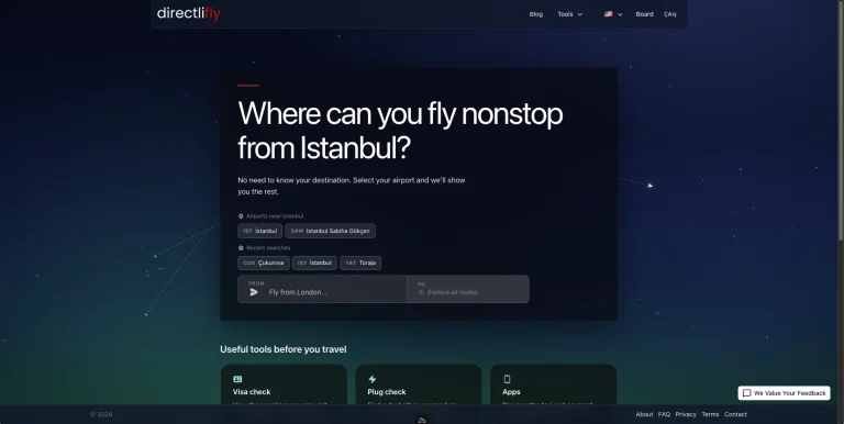 Directlifly - Discover direct flights from your airport